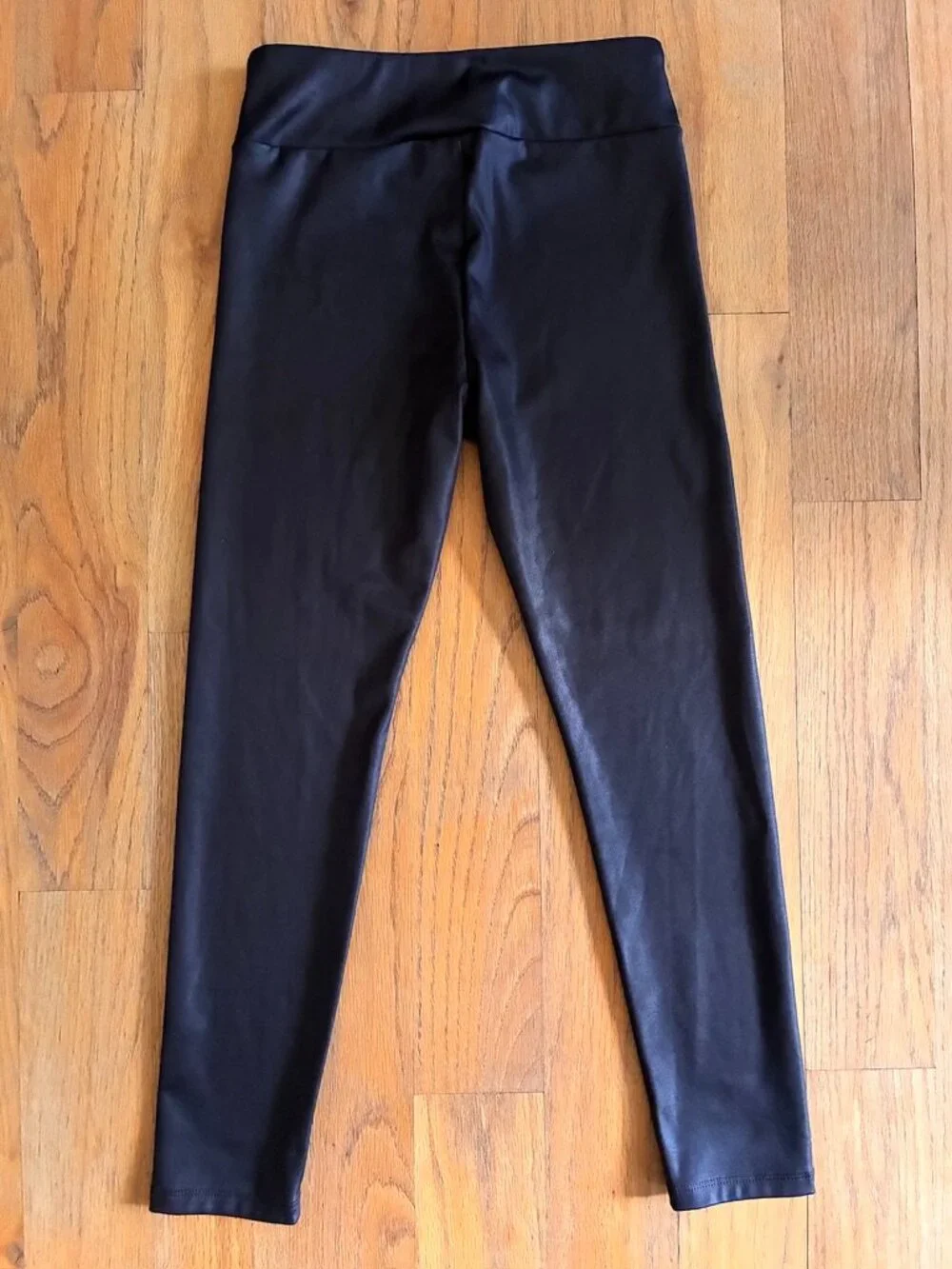 Art Class Girls Black Textured Faux Leather Look Flare Leggings Size 8